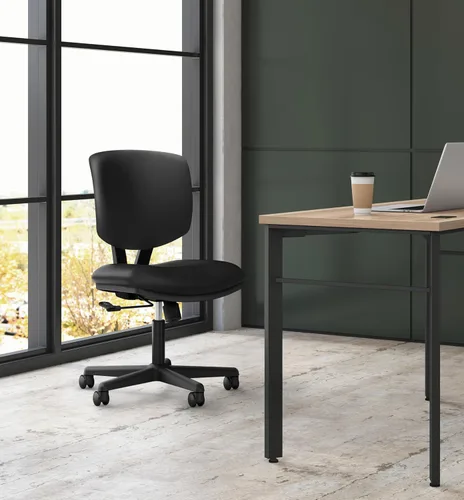 Miniatura 2 de HON Volt - Silla de oficina ergonómica con asiento y respaldo de tela, escritorio sin brazos y silla de computadora con inclinación central