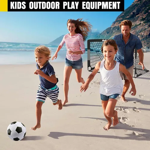 Miniatura 8 de Portería de fútbol, juego de porterías de fútbol para niños para patio trasero, paquete de 2 redes de fútbol portátiles desplegables con pelota