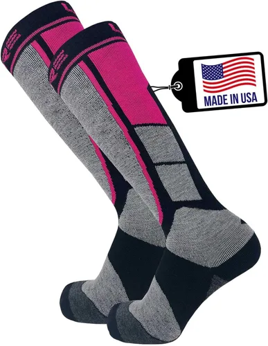 Miniatura 9 de Pure Athlete Calcetines de esquí fabricados en Estados Unidos, calcetines ligeros de lana de alpaca para el invierno para esquiar