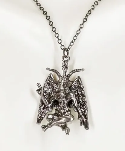 Miniatura 3 de Collar de satán con colgante de cabra sabática de Mendes con pentagrama y peltre de Ebros accesorio de cadena joya oculta de las brujas del diablo