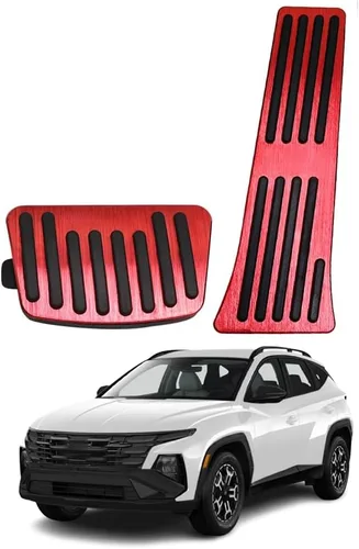 Miniatura 26 de Accesorios interiores personalizados para Nissan Sentra 2020 2021 2022, cubiertas de pedal de acelerador de gas de aleación de aluminio, Rojo