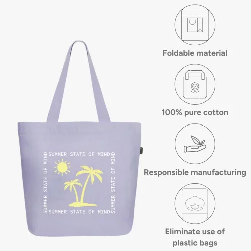 Miniatura 8 de Ecoright Bolsa de lona estética para mujer, bolsa grande con cremallera y bolsillo, bolsa de mano para mujer, para yoga, trabajo, playa