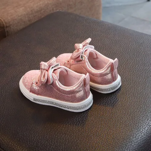 Miniatura 3 de XGao Zapatillas de deporte para bebés, niños y niñas, zapatos sin cordones para bebés, niñas y niñas, con lentejuelas brillantes, zapatos deportivos