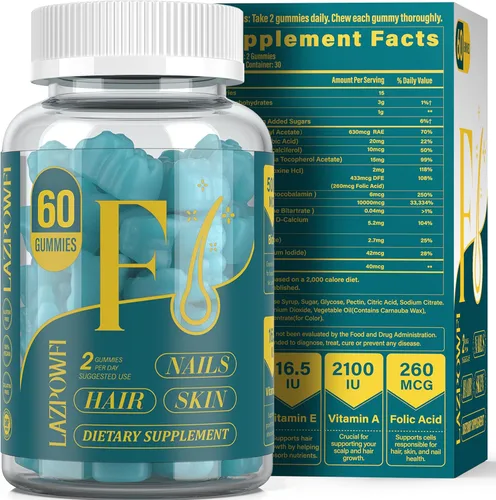 Gomitas de biotina, vitaminas para la piel y las uñas para hombres y mujeres, vitamina B7 vegana, apoya el crecimiento del cabello y uñas más