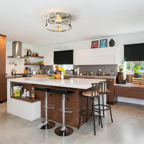 Miniatura 7 de Lámpara de techo con 2 luces de níquel cepillado semiempotradas, 11 pulgadas, moderna, para interiores, cocina, interiores, interiores, cocina