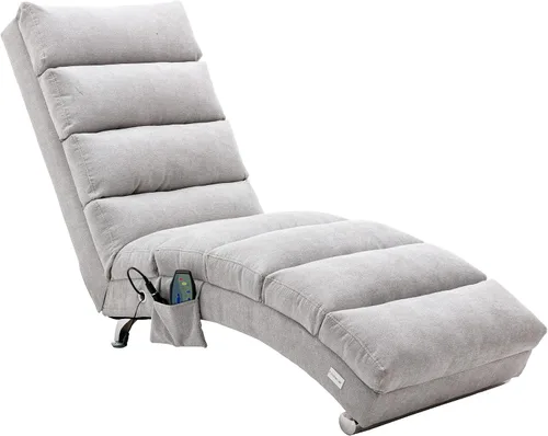 Miniatura 12 de Chaise Lounge de lino para interiores con función de masaje eléctrico, moderna silla reclinable para oficina, sala de estar o dormitorio