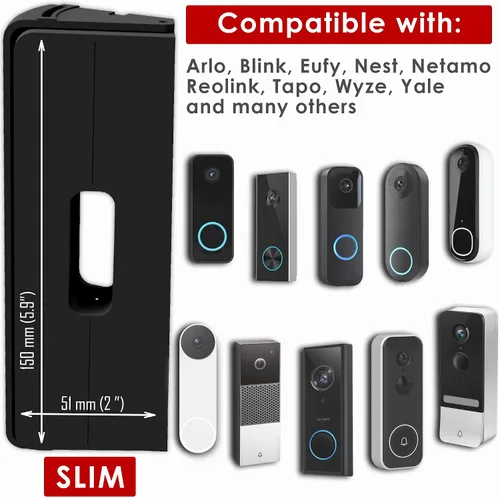 Miniatura 2 de Soporte de ángulo ajustable para timbre de puerta de 25 a 55 grados sin taladro, compatible con todas las baterías de timbre de video Nest