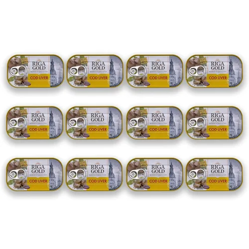 Miniatura 11 de Riga Gold Hígado de bacalao en aceite propio 4.27 oz/ 121g de Islandia (paquete 6)