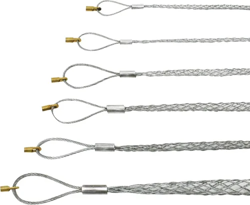 Calcetín de agarre de cable con tuerca de 0.197 in flexible de malla de ojo, kit de calcetines de cable de acero galvanizado antideslizante, cable