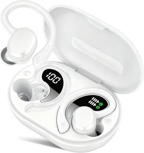 Miniatura 12 de sprtoybat Auriculares sobre la oreja con gancho, auriculares inalámbricos deportivos Bluetooth 5.4 2026, pantalla LED de 68 horas de reproducción