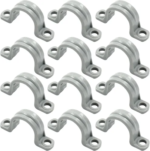 Miniatura 7 de Bonsicoky 6 correas de tubo de PVC de 1-1/2 pulgadas, correas de plástico de dos agujeros, correa de conducto de plástico para tubos de PVC cables