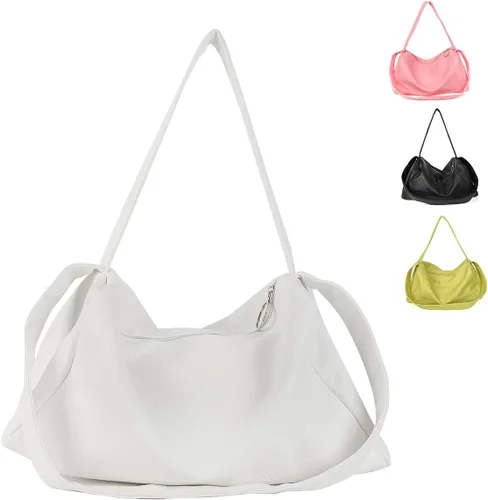 Bolso de mano grande para mujer, estilo casual, con asa superior, bolso de hombro de cuero vegano, bolso bandolera para mujer