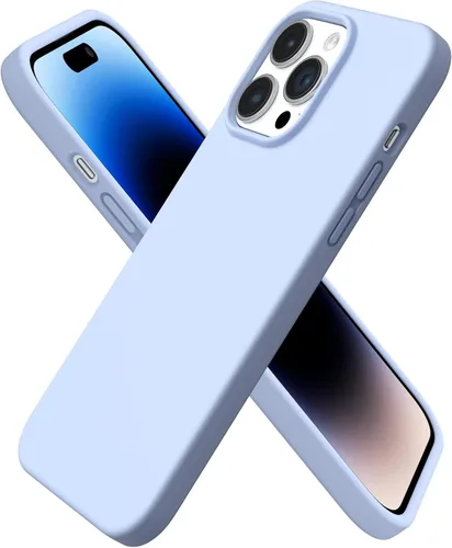 ORNARTO Funda compatible con iPhone 14 Pro Max de 6.7 pulgadas, silicona líquida delgada de 3 capas con cobertura completa, funda protectora de