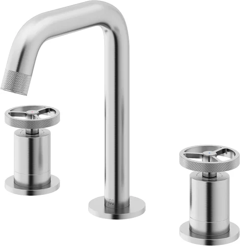 Miniatura 27 de VIGO Cass - Grifo de baño de un solo orificio de 8 pulgadas de alto en níquel cepillado VG01046BN