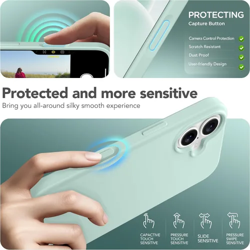 Miniatura 329 de GONEZ Funda de silicona para iPhone 15 Pro Max, compatible con Magsafe, protector de cámara + protector de pantalla, forro de microfibra suave