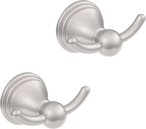 Asidrama Ganchos para toallas de baño, ganchos de níquel satinado cepillado para cocina, ducha, puerta, montaje en pared, exquisitos ganchos para
