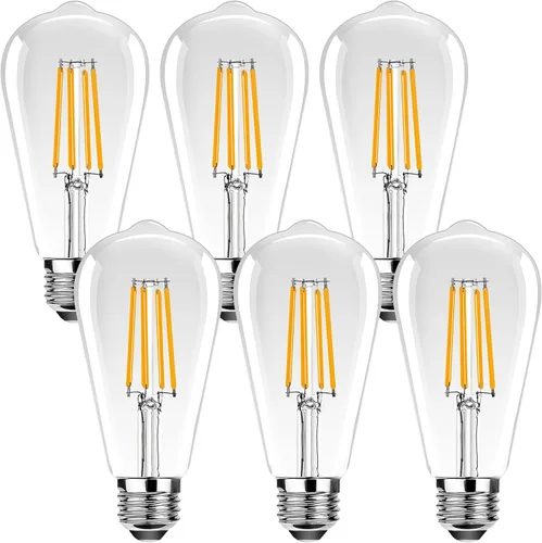 Miniatura 10 de ST19 Bombillas LED Edison vintage, bombilla LED E26 equivalente a 25 W, bombillas de filamento LED vintage, 2.5 W blanco cálido 2200 K, 250 lúmenes