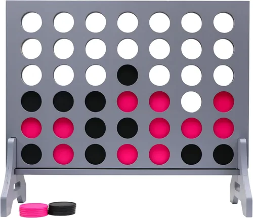 Tailgating Pros Cuatro Gigante Gris Premium en una Fila con Estuche de Transporte - Juego de Patio al Aire Libre Jumbo de Gran Tamaño - Conecta