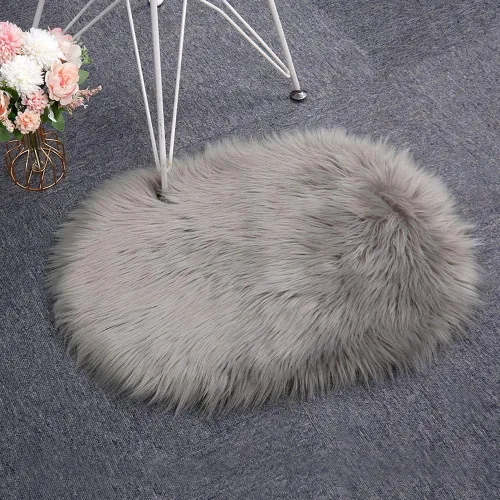 Miniatura 13 de RosieLily Alfombra de piel sintética ultrasuave de 1.3 x 2 pies, piel de oveja lanuda esponjosa, lavable a máquina, manta decorativa