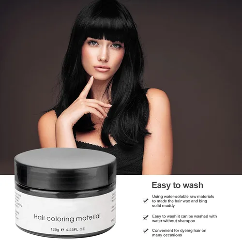 Miniatura 3 de Spray de color negro temporal para el cabello, 4.23 onzas, cera de color natural para el cabello, aerosol de color de cera lavable para el cabello