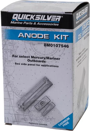 Miniatura 2 de Quicksilver 8M0107546 Kit de ánodo de aluminio para fuerabordas selectas Mercury 40-115 Hp