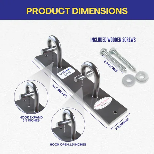 Miniatura 2 de Anchor Gym Anclaje de montaje en pared para entrenamiento – Estación de ejercicio de anclaje de entrenamiento para correas de peso corporal, bandas