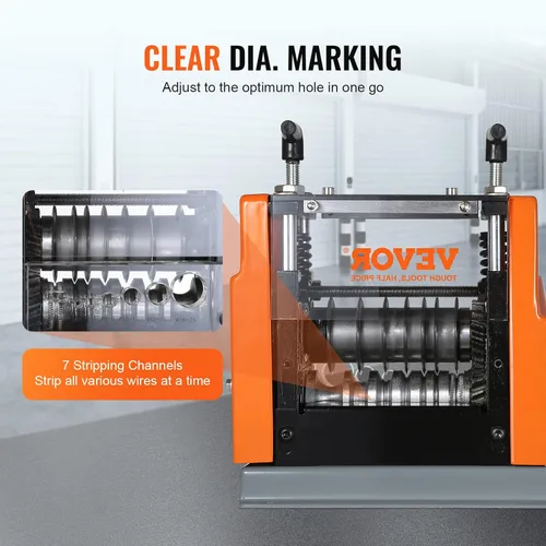 Miniatura 5 de VEVOR Máquina Peladora de Cables Eléctrica, Máquina Peladora de Cables Automática de 0.06''-0.98'', 60 W, Pelacables con Referencia de Profundidad