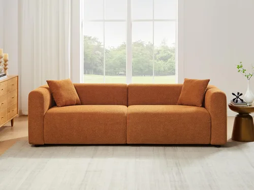 Miniatura 2 de VANOMi Los juegos de muebles de sala de estar incluyen sofá de 95 pulgadas y sillones de 42 pulgadas, sofá tapizado Boucle de gran tamaño con Curry