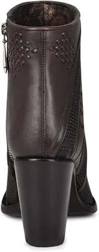Miniatura 5 de Cuadra Botines de mujer en piel auténtica de raya, con cremallera, color negro