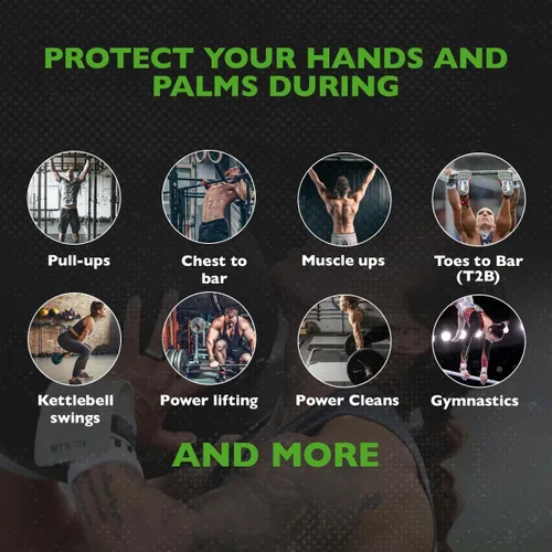 Miniatura 5 de Bear KompleX 3 Hole Pinnacle Hand Grips for Workouts, Pull-ups, Weightlifting, WOD Gymnastics, Crosstraining Palm Grips with Wrist Wraps, Hand
