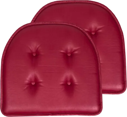 Miniatura 71 de Sweet Home Collection - Cojín de espuma viscoelástica para silla con capitoné, antideslizante, parte trasera de goma, en forma de U, 17 x 16 Piel