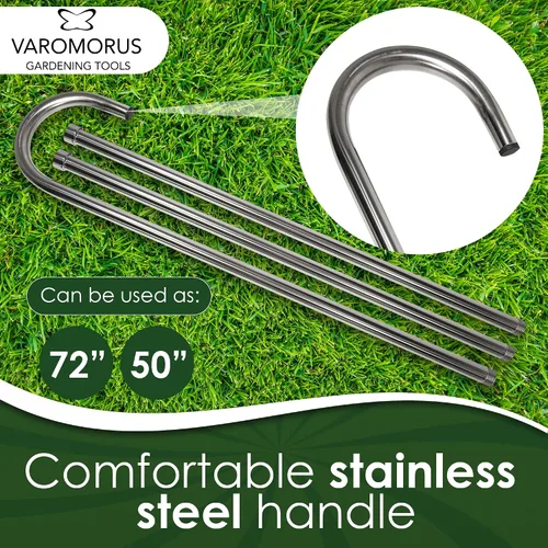 Miniatura 7 de Varomorus Rastrillo de nivel de césped de acero inoxidable – Herramienta profesional de nivelación de patio, jardín y césped de 30 pulgadas