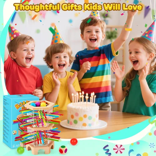 Miniatura 6 de Juego de mesa de madera Montessori, 42 dados de palos coloridos para niños de 3, 4, 5, 6 años, juguetes matemáticos educativos para habilidades