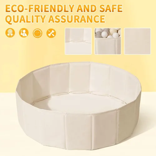 Miniatura 4 de Pozo de pelotas para bebés, bebés, perros, gatos, niños pequeños, tienda de campaña plegable, corralito de juegos con bolsa de almacenamiento, Beige