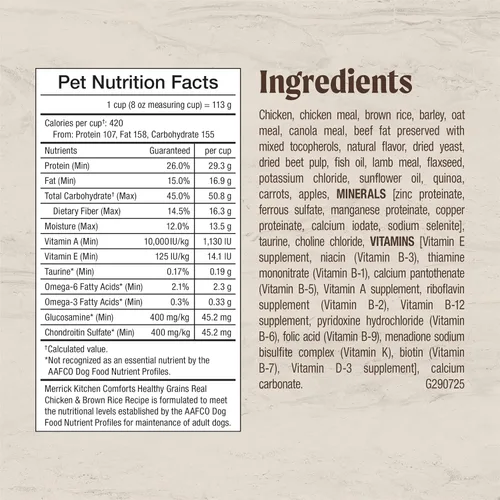 Miniatura 6 de Merrick Healthy Grains - Alimento seco prémium para perros adultos, croquetas saludables y naturales con pollo y arroz integral, bolsa de 12.0 libras