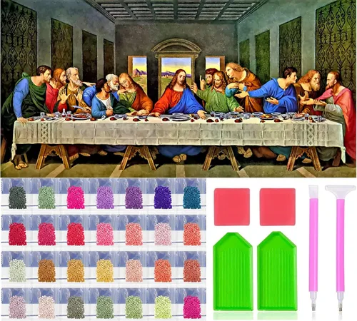 Miniatura 13 de JesMolla Kit de pintura de diamante cuadrado completo 5D por números para adultos, kits de pintura de diamantes cuadrados de taladro completo, kit
