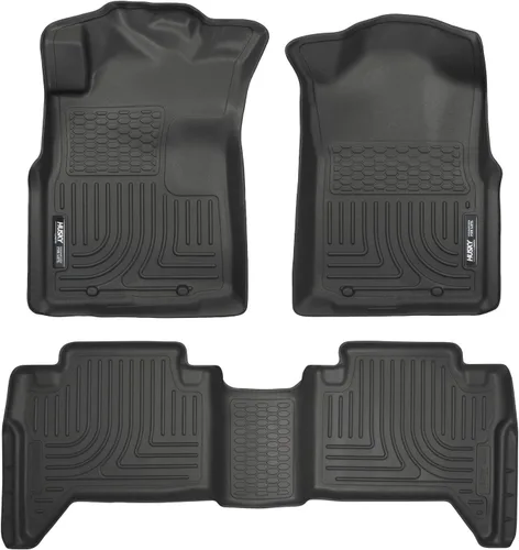 Husky Liners Weatherbeater Alfombrillas de piso | Se adapta a Toyota Tacoma 2005 - 2015 doble cabina (cobertura de espacio para pies) | Delantero y