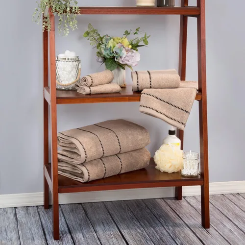 Miniatura 7 de Lavish Home Juego de toallas de baño de 6 piezas, 100% algodón de 525 GSM, 2 toallas de baño, 2 toallas de mano y 2 paños de lavado para baño, Gris