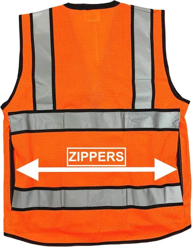 Miniatura 7 de (B Chaleco de seguridad para ingeniero, seguridad reflectante de alta visibilidad, chaleco de malla con cremallera y bolsillos