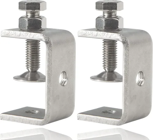 Miniatura 11 de Abrazaderas C de acero inoxidable de 3.8 pulgadas para montaje, abrazadera en U de metal resistente para trabajo de metal, abrazadera de escritorio