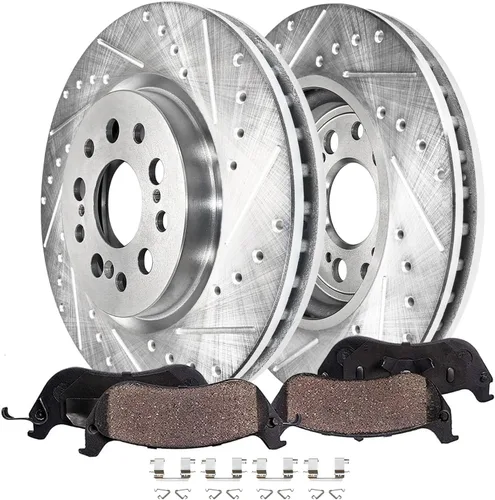 Miniatura 24 de Detroit Axle - Kit de freno delantero para Chevrolet Trailblazer GMC Envoy Buick Rainier Isuzu Ascender Olds Bravada Saab 9-7X, repuesto