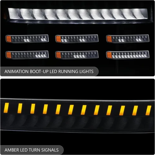 Miniatura 5 de DNA MOTORING Par de luces de señal de giro LED DRL de arranque secuencial para parachoques Compatible con Chevy GMC Express Savana 1500 03-14