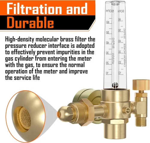 Miniatura 6 de BETOOLL HW9003 Argon/CO2 Mig Tig Medidor de flujo Regulador de gas Soldadura de soldadura
