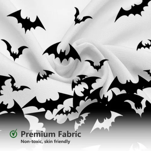 Miniatura 5 de MEHOFOND Cortina de ducha de murciélagos espeluznantes para Halloween, diseño de murciélago volador, cortina de baño decorativa de Halloween