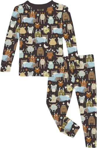 Miniatura 160 de KicKee Pants Conjunto de pijama de manga larga con estampado de piezas