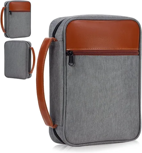 Miniatura 12 de GUEER Funda para Biblia para hombres, Portabiblia, Funda para Biblia Bolsa Organizadora de Transporte, con Cremallera y Bolsillos para Biblia