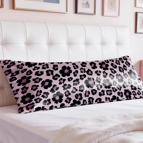Miniatura 59 de EXQ Home - Funda de almohada de satén para cuidar el cabello y la piel, tamaño estándar, de seda con estampado negro, juego de 2 fundas con cierre