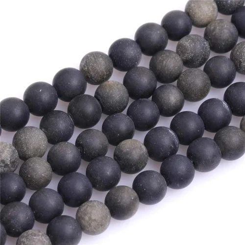 Miniatura 7 de JOE FOREMAN Cuentas de obsidiana dorada de 0.315 pulgadas para hacer joyas, piedras preciosas naturales semipreciosas, redondas de 15 pulgadas Liso