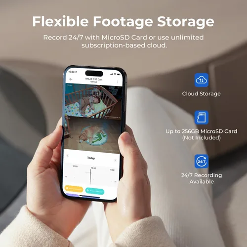 Miniatura 8 de IMILAB Cámara de seguridad 3K+3K para interiores, cámara de doble lente para mascotas/perro/bebé con aplicación Xiaomi Home, cámara de habitación
