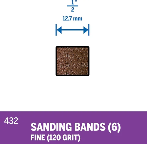Miniatura 2 de Dremel Bandas de lijado de grano 120 de 432 12 pulgadas, paquete de 6, accesorio de herramienta giratoria